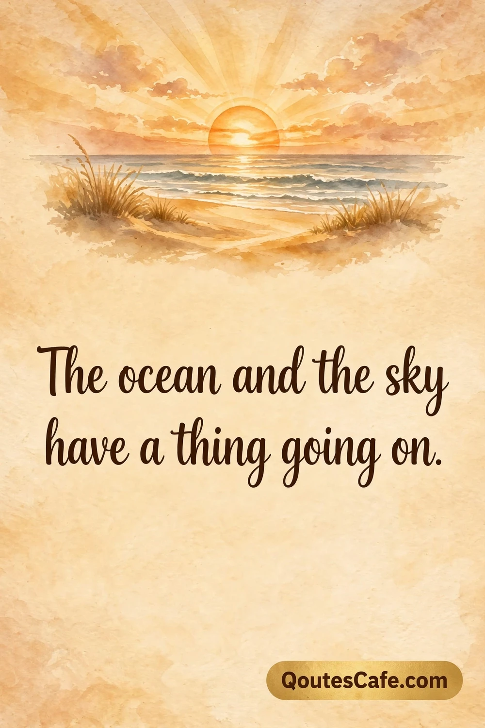 Sunset beach captions card