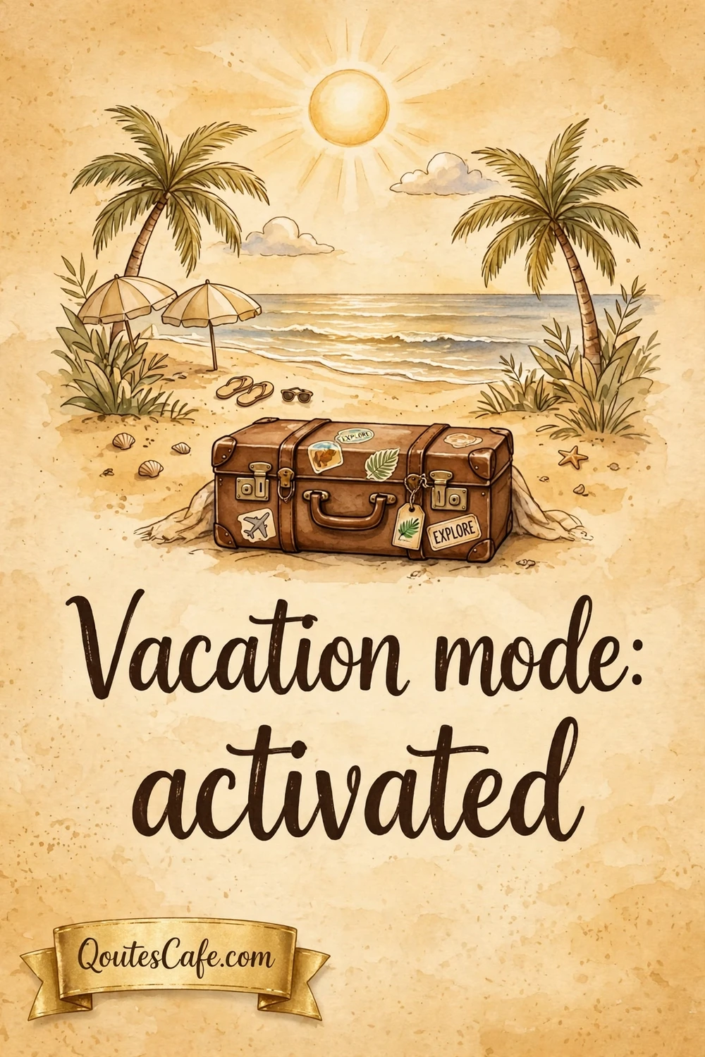Vacation beach captions card