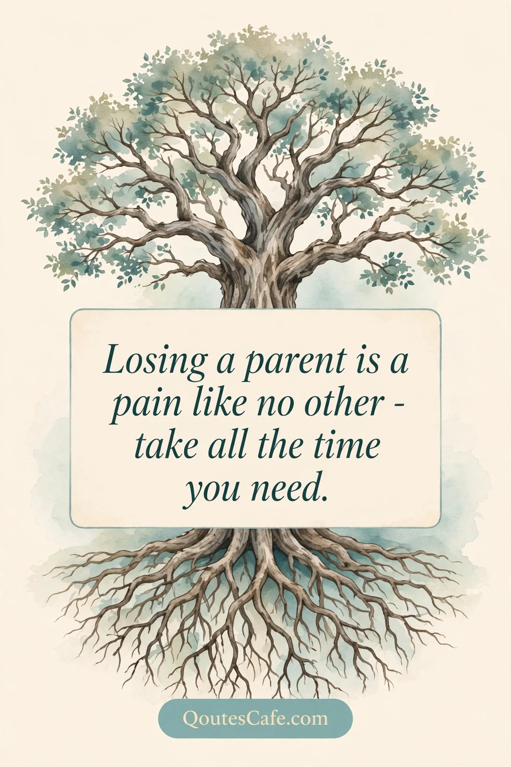 Condolences - losing parent message card