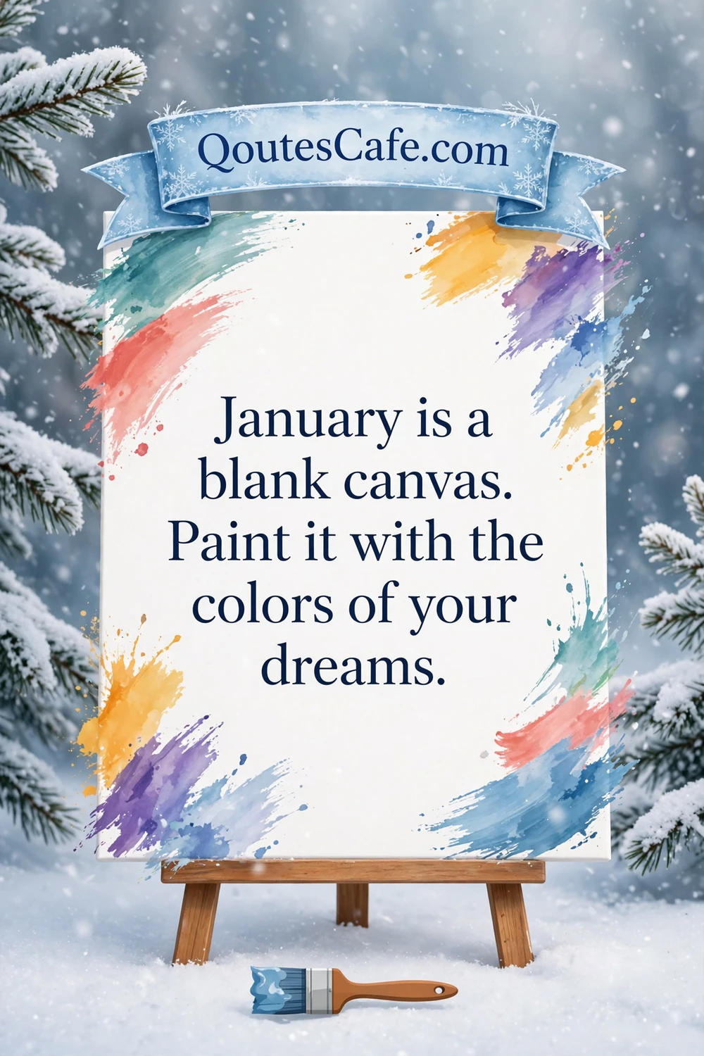 Hello January Quotes – blank canvas card