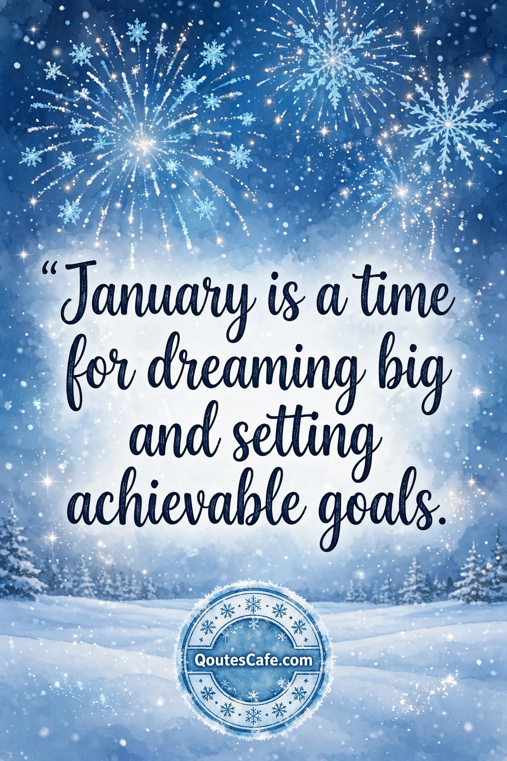 Hello January Quotes – dreaming big goals card
