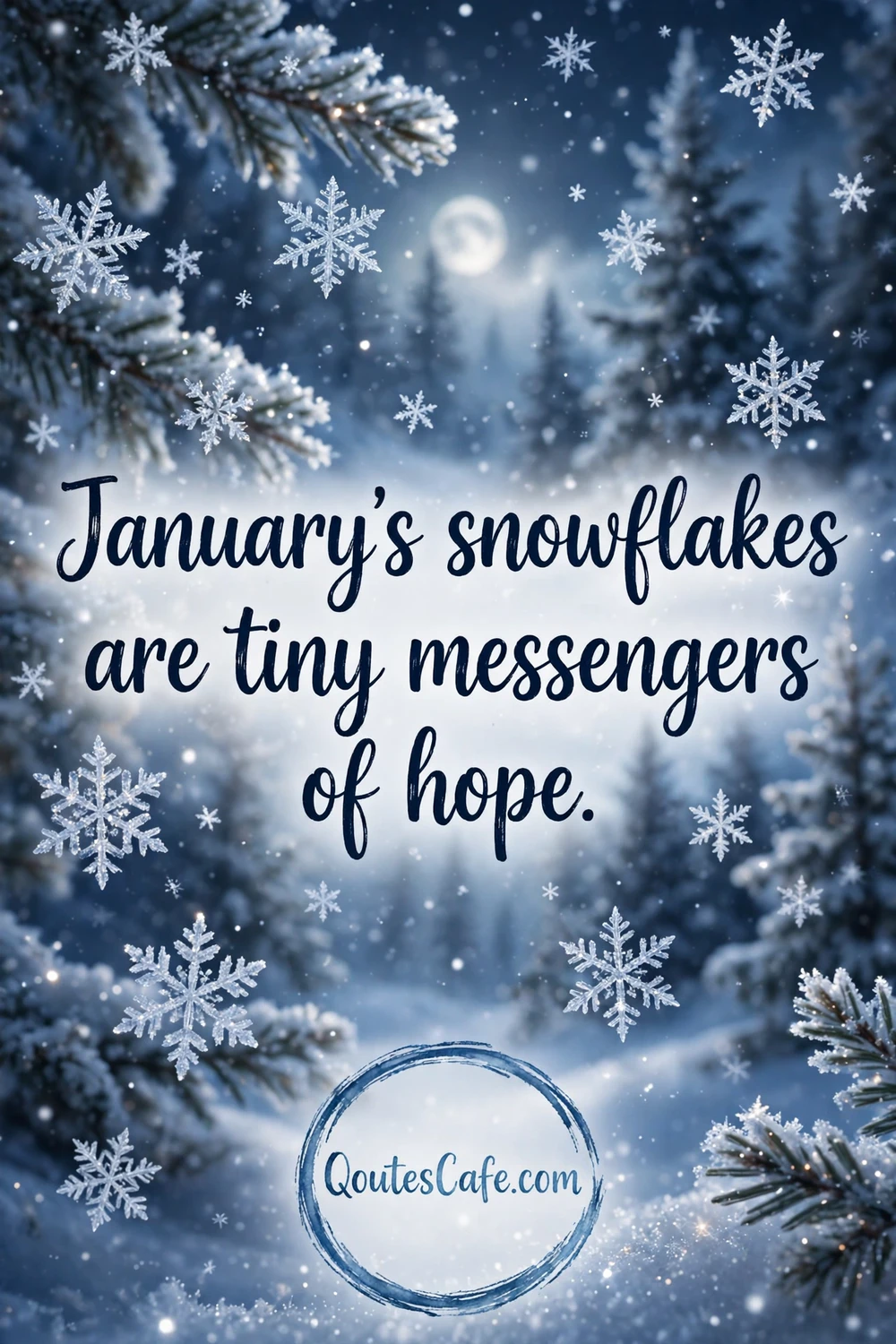 Hello January Quotes – snowflakes hope card