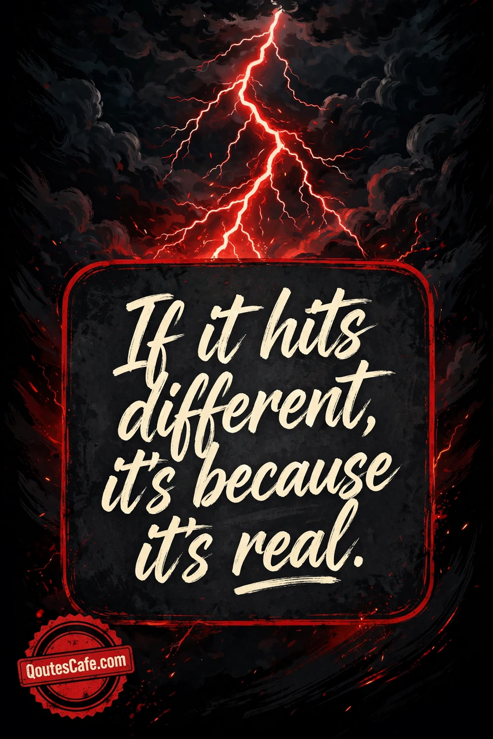 Real Asf - hits different quote card