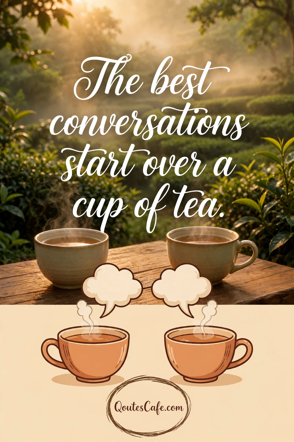 Tea Quotes – conversations start over tea card