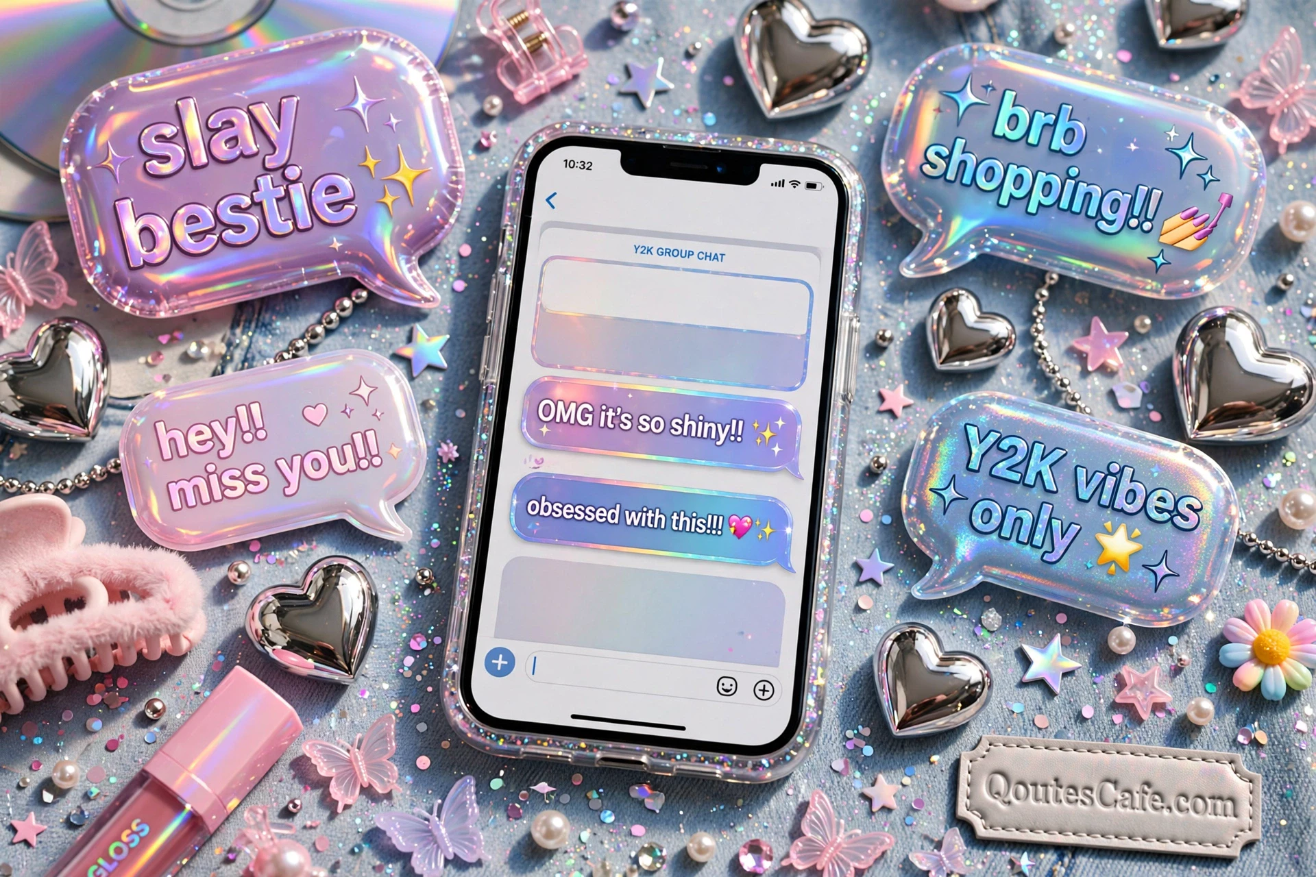 Text Bubble Aesthetic y2k glittercore